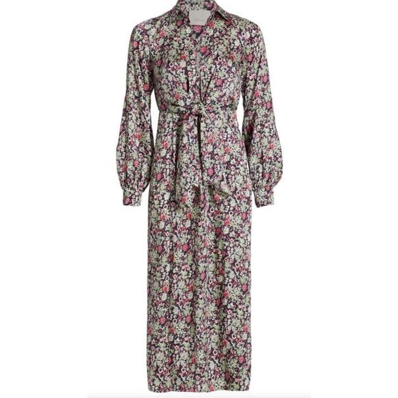 Cinq a Sept Quin Floral MIDI Dress NWT Size 4 - Picture 7 of 15